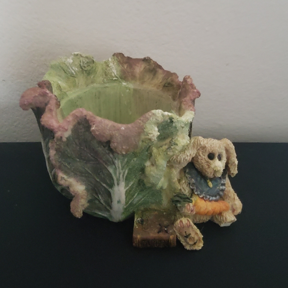 Boyds Bears and Friends 1997 DAPHNE in the cabbage patch candle holder